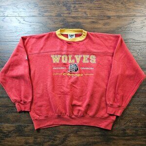 Vintage 90s Lee Sport Chicago Wolves IHL Hockey Sweatshirt